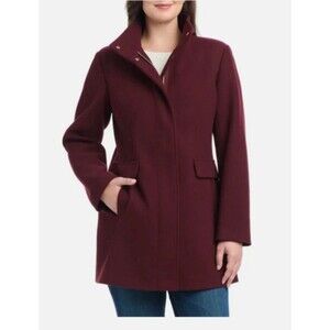 Vince Camuto Coat Jacket Women Size M Dark Red Full Zip Long Sleeve  NWT [A3]